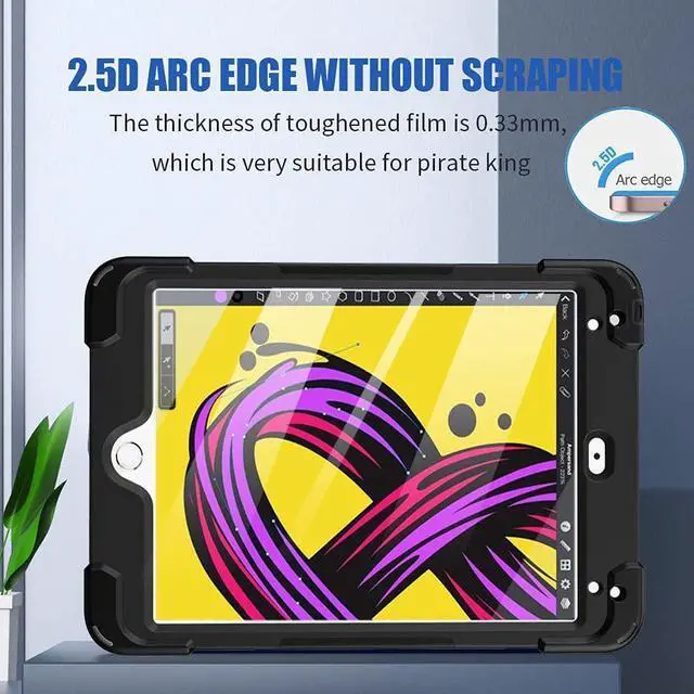 Alt view image 7 of 7 - [2Pack] iPad Mini 5 Screen Protector, iPad Mini 4 Tempered Glass Screen Protector, 9H Hardness Glass Film for Apple Pencil Compatible/Bubble Free/Case Friendly