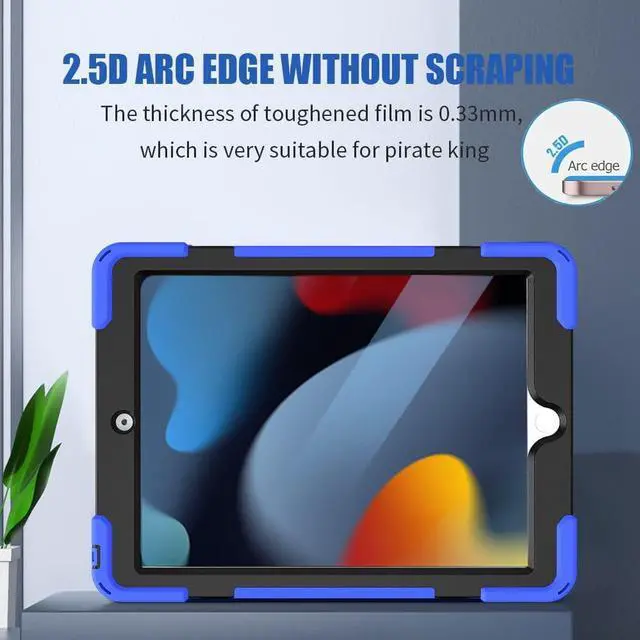 Alt view image 3 of 6 - [2Pack] ipad 10.2 Screen Protector with Anti Blue Light, iPad 9th/8th/7th Generation Tempered Glass Screen Protector with 9H Hardness/Bubble Free/Case Friendly, Pencil Compatible