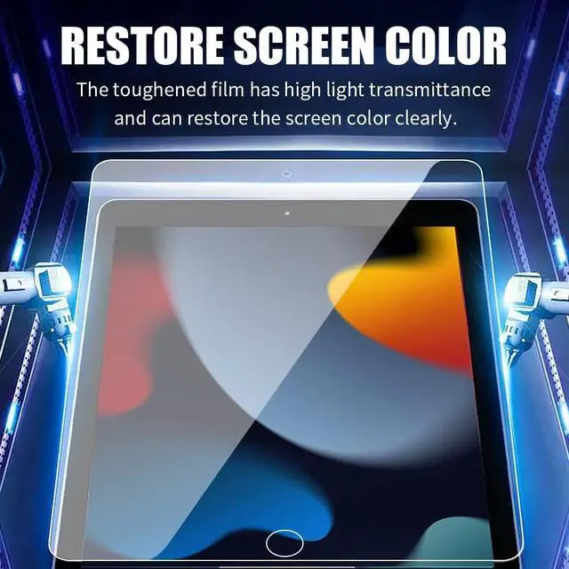 Alt view image 5 of 6 - [2Pack] ipad 10.2 Screen Protector with Anti Blue Light, iPad 9th/8th/7th Generation Tempered Glass Screen Protector with 9H Hardness/Bubble Free/Case Friendly, Pencil Compatible