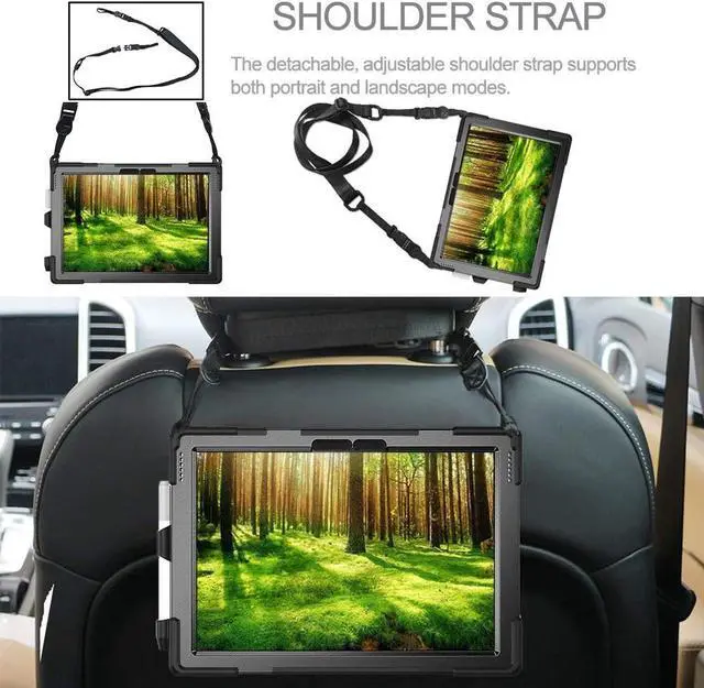 Alt view image 5 of 7 - Surface Case for Pro 7 (2019) / Pro 6 (2018) / Pro 5 (2017) / Pro 4 (2015) with Pencil Holder, Stand, Hand Strap and Shoulder Belt for Surface 12.3 inch Tablet Heavy Duty Shockproof-Black