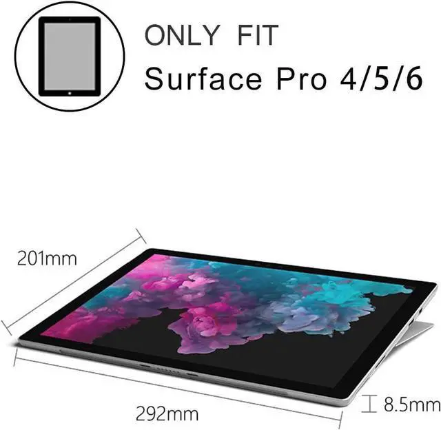 Alt view image 7 of 7 - Surface Case for Pro 7 (2019) / Pro 6 (2018) / Pro 5 (2017) / Pro 4 (2015) with Pencil Holder, Stand, Hand Strap and Shoulder Belt for Surface 12.3 inch Tablet Heavy Duty Shockproof-Black