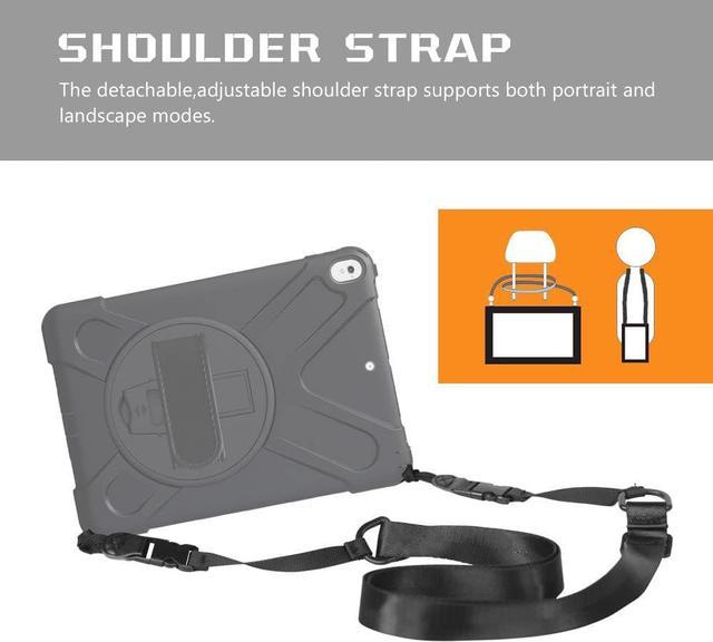 rantice Adjustable removable shoulder straps for Tablet Case (Black)