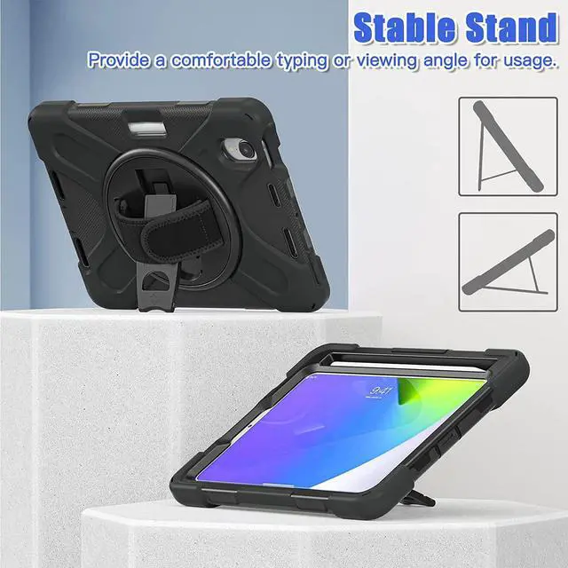 Alt view image 4 of 7 - Bundle-iPad Mini 6 Rugged Black Case and 2 Pack Tempered Glass Screen Protector