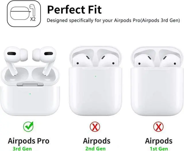 Alt view image 7 of 7 - Airpods Pro Case, Full-Body Hard Shell Protective Rugged Charging Cover Case with Keychain for AirPod Pro 2019, Front LED Visible,Black