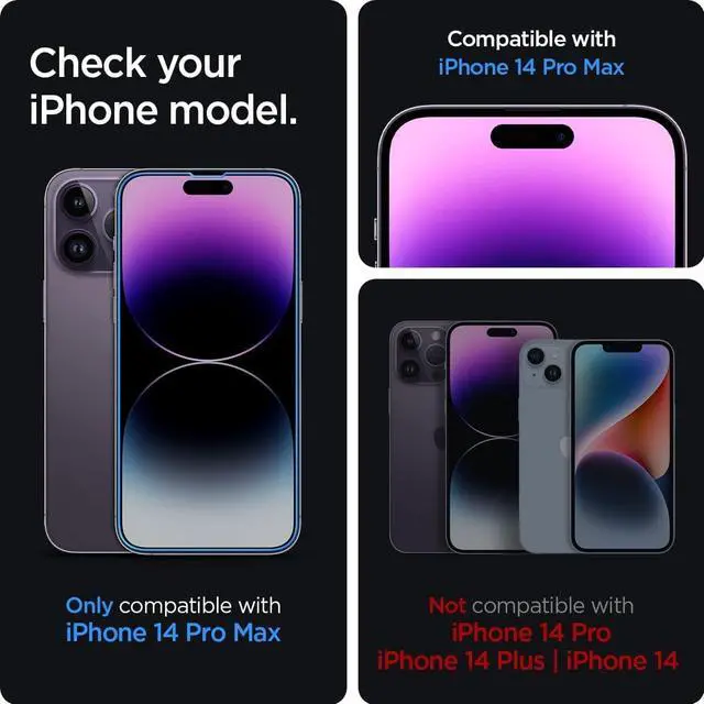 Alt view image 4 of 7 - [2Pack] iPhone 14 Pro Max Tempered Glass Screen Protector with Easy Installation Kit, iPhone 14 Pro Max Glass Screen Film with 9H Hardness/Dust Free/Bubble Free/Case Friendly