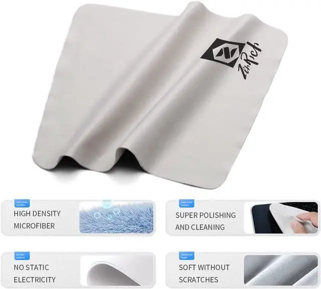 Alt view image 4 of 7 - Microfiber Cleaning Cloths for Electronics 5.9''x5.9'' (2 Pack) - Cleans Lenses, Glasses, Screens, Cameras, iPad, iPhone, Eyeglasses, Cell Phone, LCD TV Screens and More