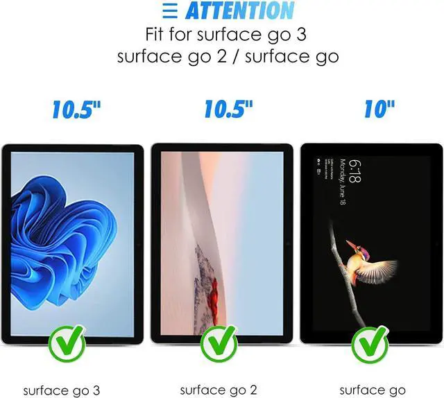 Alt view image 7 of 7 - (2 Pack) Tempered Glass Screen Protector for Surface GO 3/Surface GO 2/Surface GO, Glass Screen Film with 9H Hardness/Case Friendly/S Pen Compatiable