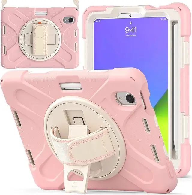 Alt view image 2 of 7 - Bundle-iPad Mini 6 Rugged Rosegold Case and 2 Pack Tempered Glass Screen Protector