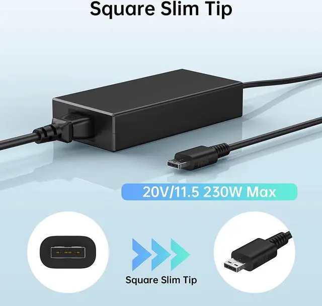 Alt view image 2 of 7 - 230W Charger for MSI GE66 GE76 Raider GP66 GP76 Leopard Gaming Laptop ADP-230GB D A17-230P1B Adapter Power Supply Cord