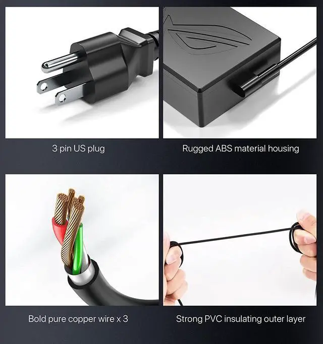 Alt view image 5 of 7 - 180W AC Charger Fit for Asus Tuf Gaming F15 F17 A15 A17 FA506 FA706 FX505D FX505G FX506L FX705G FX705D, ASUS ADP-180TB H Adapter Power Supply