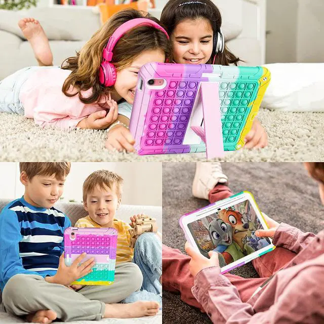 Alt view image 5 of 7 - New iPad 10th Generation 10.9 inch 2022 Case for Kids, Shockproof Rugged Protective with Pencil Holder Kickstand & Shoulder Strap for iPad 10.9 Inch 2022 Release Kids Children (Pink)