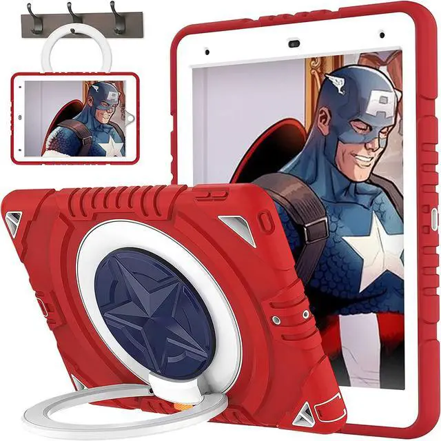 Main image of New iPad 10.2 Case for Kids, iPad 9th/8th/7th Generation Case, 360 Rotating Shockproof Rugged Protective iPad 10.2 inch Case with Pencil Holder Kickstand for Kids Children Boys(Red)