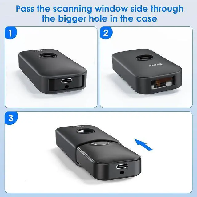 Alt view image 5 of 6 - Eyoyo Mini 1D Bluetooth Barcode Scanner Silicone Protective Case for EY-009L, EY-009C, EY-009, Soft Silicone Material, Anti-Scratch