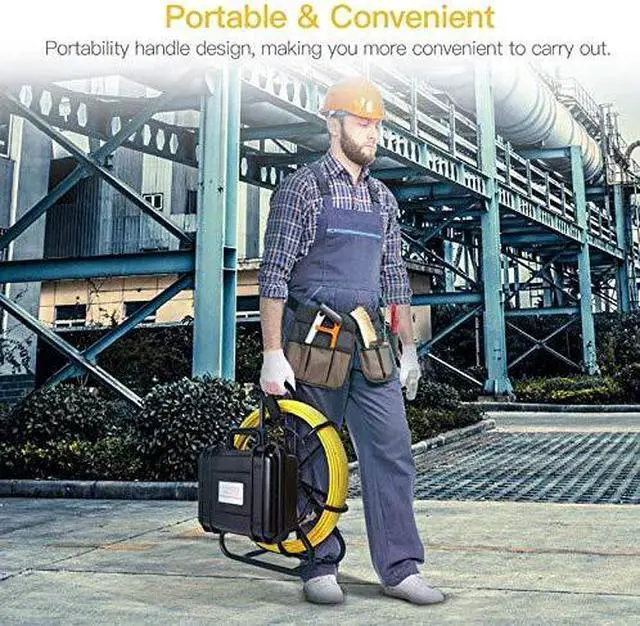 Alt view image 7 of 7 - Eyoyo Pipe Inspection Camera, 50M/164ft Drain Sewer Inspection Camera with 9 inch LCD Monitor,Pipeline Inspection Cam Equipment IP68 Waterproof Industrial Plumbing Borescope Endoscope