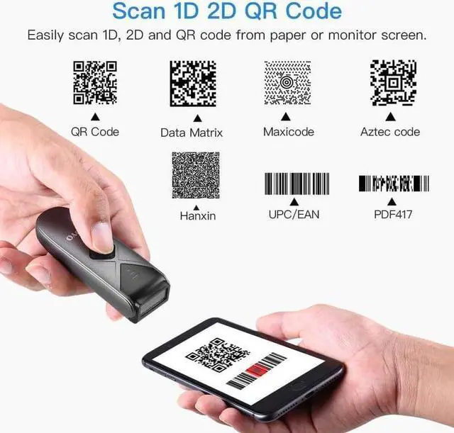 Alt view image 6 of 7 - 2 Pack Eyoyo Mini QR 2D&1D Bluetooth Barcode Scanner Portable Wireless Barcode Reader with USB Wired/Bluetooth/ 2.4G Wireless Connection for Phone, Android, Tablet, Laptops