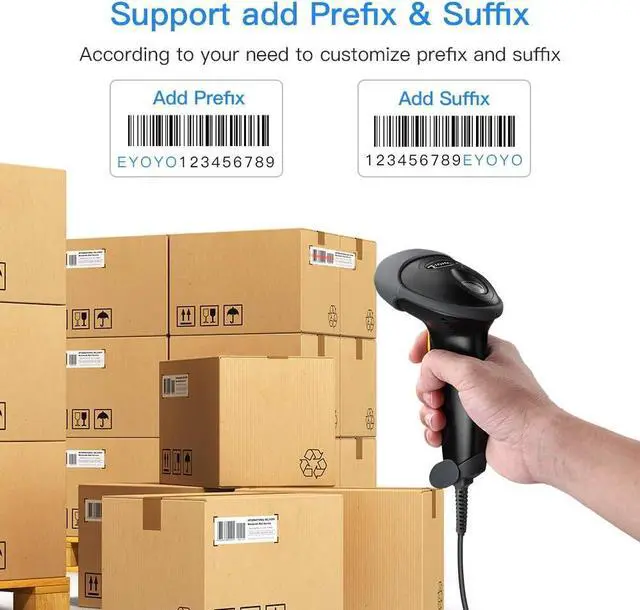Alt view image 7 of 7 - Eyoyo Handheld USB 2D Barcode Scanner, Wired Automatic QR Code Scanner PDF417 Data Matrix Bar Code Reader with Long USB Cable for Mobile Payment, Convenience Store, Supermarket, Warehouse