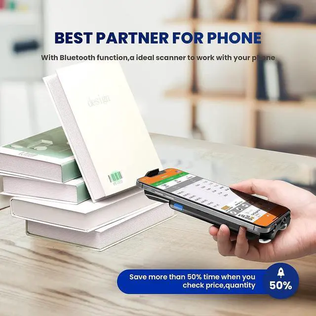 Alt view image 2 of 7 - Eyoyo Bluetooth QR Code Scanner, Back Clip Phone Barcode Scanner, Superior 1D 2D Bar Code Reader Scanning with 1600mAh Rechargeable Battery Compatible with Android, iPad, iPhone for Inventory Library