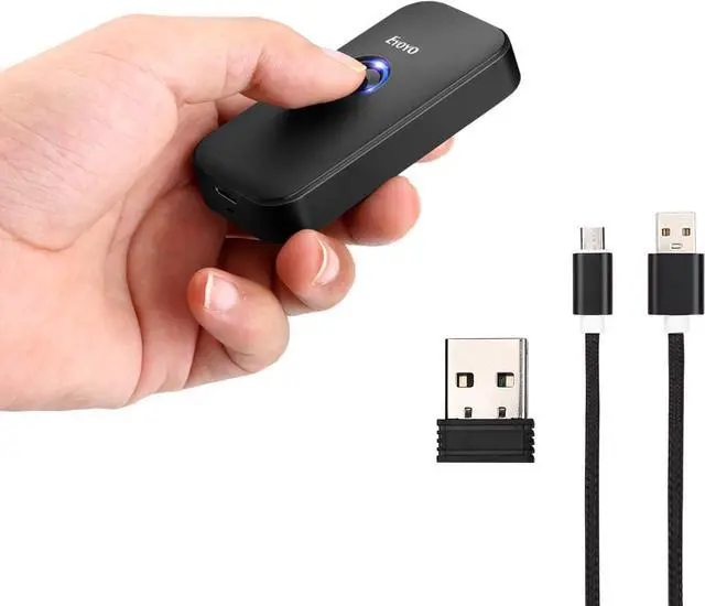 Main image of Eyoyo Mini Bluetooth 2D Barcode Scanner, 3-in-1 USB Wired/2.4G Wireless/Bluetooth Bar Code Reader Portable 1D QR Image Scanner PDF417 Data Matrix Code for iPad, iPhone, Android, Tablets or Computer PC