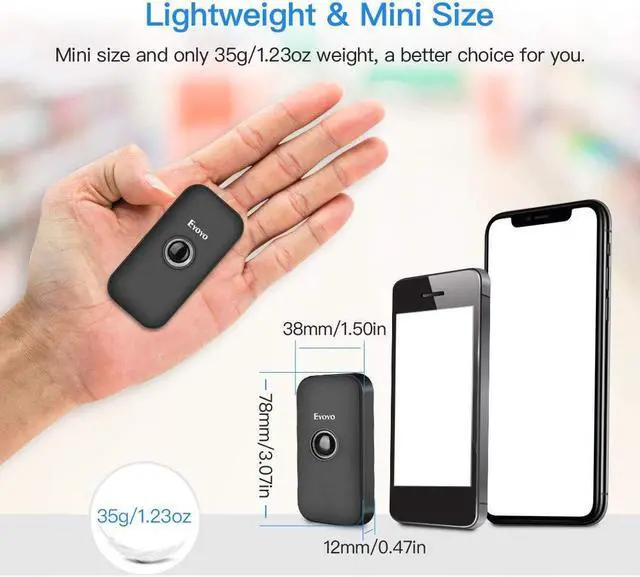 Alt view image 2 of 7 - Eyoyo Mini Bluetooth 2D Barcode Scanner, 3-in-1 USB Wired/2.4G Wireless/Bluetooth Bar Code Reader Portable 1D QR Image Scanner PDF417 Data Matrix Code for iPad, iPhone, Android, Tablets or Computer PC