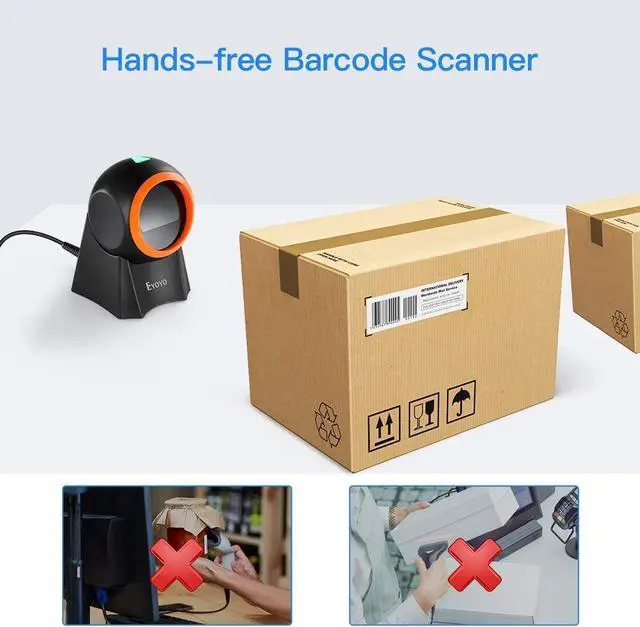 Alt view image 6 of 7 - Eyoyo Hands-Free 1D 2D Desktop Barcode Scanner, QR Barcode Reader Support Screen Scanning Platform Scanner for Warehouse, Supermarket, Retail Store, Bookstore Pos System