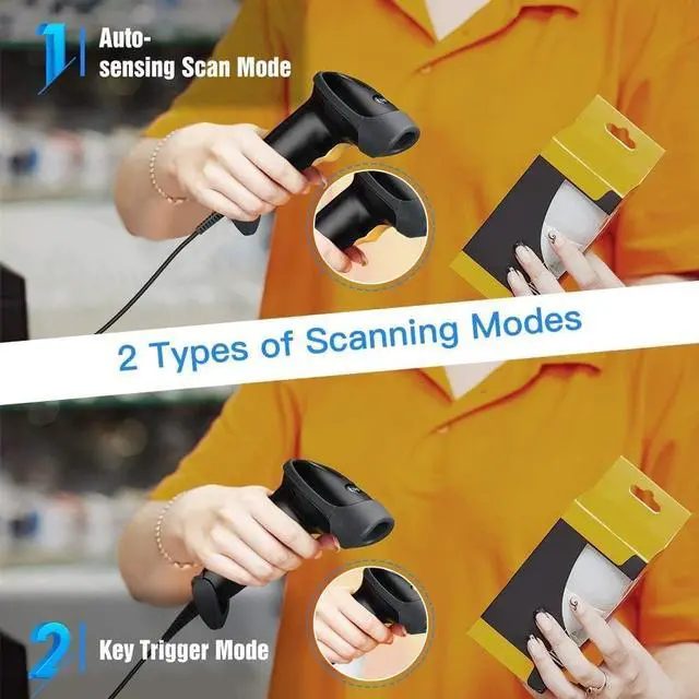 Alt view image 3 of 7 - Eyoyo QR Handheld USB Barcode Scanner, Wired Automatic 1D 2D Code Scanner PDF417 Data Matrix Bar Code Reader with Long USB Cable for Mobile Payment, Convenience Store, Supermarket, Warehouse