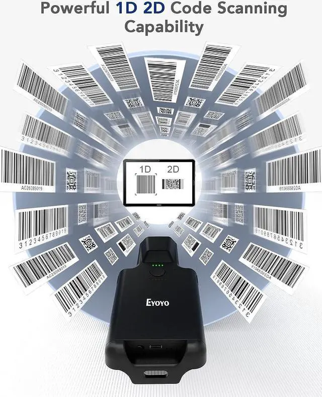 Alt view image 5 of 7 - Eyoyo 2D Bluetooth Barcode Scanner Compatible with iPad, Tablet, iPhone, Android Phone, 3000mAh Rechargeable Battery, Portable Wireless 1D QR UPC Bar Code Reader for Library Book Warehouse Inventory