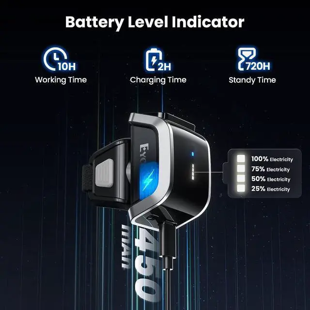 Alt view image 4 of 7 - Eyoyo 2D Bluetooth Ring Barcode Scanner, Mini Wireless Wearable Finger 1D UPC QR Code Scanner with Battery Level Indicator, Handsfree Library Inventory Reader Compatible with iPad iPhone Android Phone