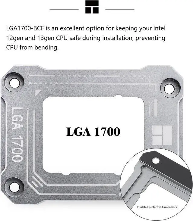 Alt view image 3 of 7 - Thermalright intel12th 13th generation LGA1700 anti-bending buckle,curved pressure plate,CPU fixing buckle,CPU stress bending correction fixer, fully fitted and fixed without trace installation (gray)