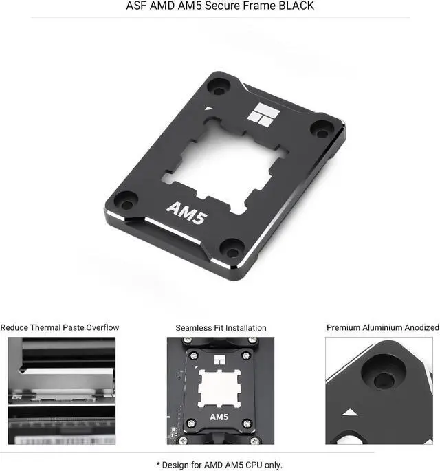 Alt view image 3 of 7 - Thermalright ASF-Black AM5 CPU Holder, Corrective Anti-Bending Fixing Frame, AM5 Full-fit Fixed Non-Marking Mounter, AM5 Anti-Bending Contact Frame, CPU Cooler Standard