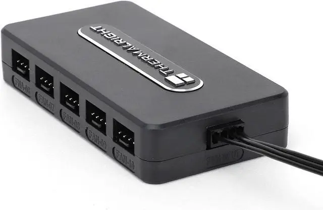 Main image of Integrated Fan Hub 10-Port 4 Pin PC Fan Controller 12V Fan Hub Support up to 10 Fans SATA Power Cord Direct Input