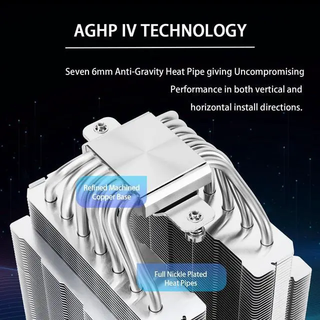 Alt view image 2 of 6 - Phantom Spirit 120 CPU Air Cooler, 7 Heat Pipes CPU Cooler,Dual 120mm TL-C12B V2 PWM Fan, AGHP 4.0 Technology,S-FDB Bearing,for AMD AM4 AM5/Intel 1700/115X/1851/1200/2011,(PS120)