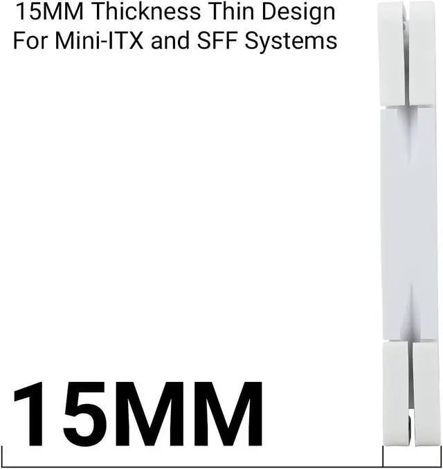 Alt view image 6 of 7 - C12015W-S CPU Fan Computer case Fan Quiet 4pin PWM ARGB PC Fan, 15mm Slimline Cooler Fan, 120mm CPU Cooling Fan(White)