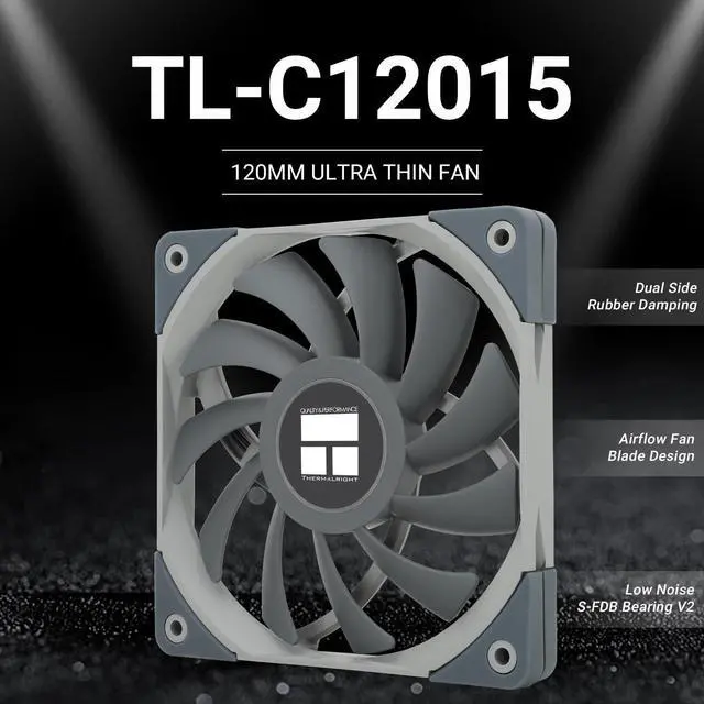 Alt view image 2 of 7 - TL-C12015 CPU Fan Computer Case Fan Quiet 4PIN PWM PC Fan, 1500RPM Speed,15mm Slimline Cooler Fan, 120mm PC Cooler Fan
