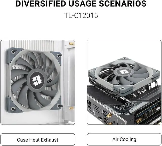 Alt view image 7 of 7 - TL-C12015 CPU Fan Computer Case Fan Quiet 4PIN PWM PC Fan, 1500RPM Speed,15mm Slimline Cooler Fan, 120mm PC Cooler Fan