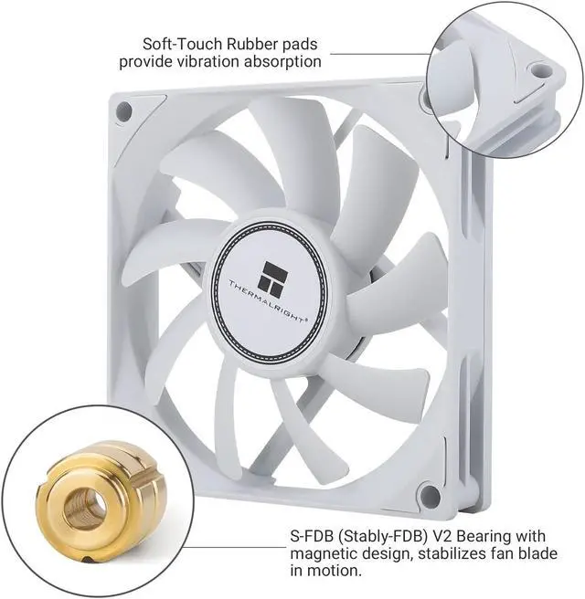 Alt view image 4 of 7 - TL-8015W CPU Cooling Fan - 80mm Slimline Computer Case Cooler, Quiet 4pin PWM, 2200RPM Speed, 15mm Slim (White)
