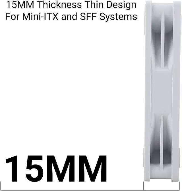 Alt view image 6 of 7 - TL-8015W CPU Cooling Fan - 80mm Slimline Computer Case Cooler, Quiet 4pin PWM, 2200RPM Speed, 15mm Slim (White)
