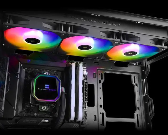 Alt view image 6 of 6 - Frozen Prism360 Black ARGB CPU Liquid Cooler,Efficient PWM Controlled Pump 3300RPM,3×TL-E12 Series PWM Fan,Water Cooling Computer Parts,for  AM4/AM5, 1150/1151/1200/1700/2011