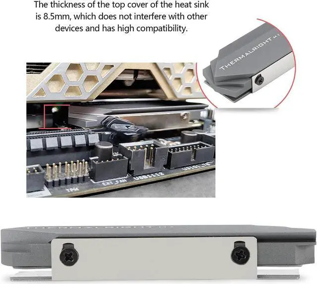 Alt view image 4 of 5 - M.2 2280 SSD Heatsink, High Performance Double Side Thermal pad,2280 SSD heatsink Cooler