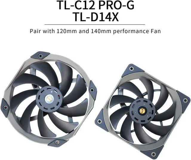 Alt view image 5 of 6 - FC140 CPU Air Cooler, 5 Heat Pipes, TL-C12 PRO-G and TL-D14X PWM Fan, Aluminium Heatsink Cover, AGHP Technology, for AMD AM4/AM5/Intel LGA 1150/1151/1155/1156/1200/2011/2066/1700