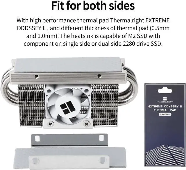 Alt view image 3 of 6 - HR10 2280 PRO SSD Cooler,2280 SSD Heatsink Cooler,Double-Sided Heat Sink,4 Heat Pipes, with Thermal Silicone Pad for 2280 SSD PC and Computer,High Performance SSD Cooler