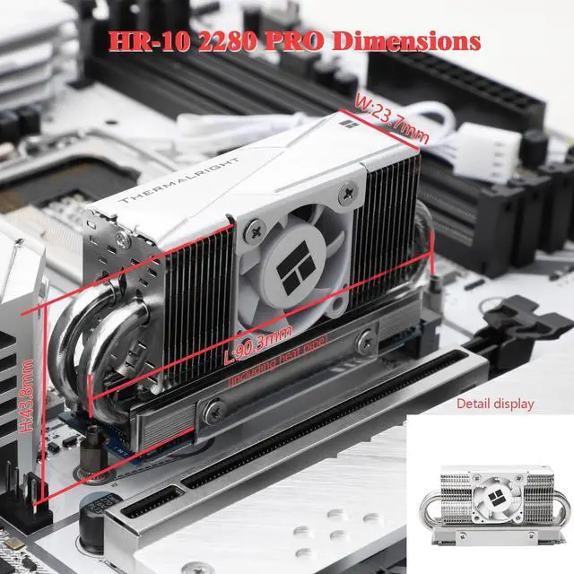 Alt view image 6 of 6 - HR10 2280 PRO SSD Cooler,2280 SSD Heatsink Cooler,Double-Sided Heat Sink,4 Heat Pipes, with Thermal Silicone Pad for 2280 SSD PC and Computer,High Performance SSD Cooler