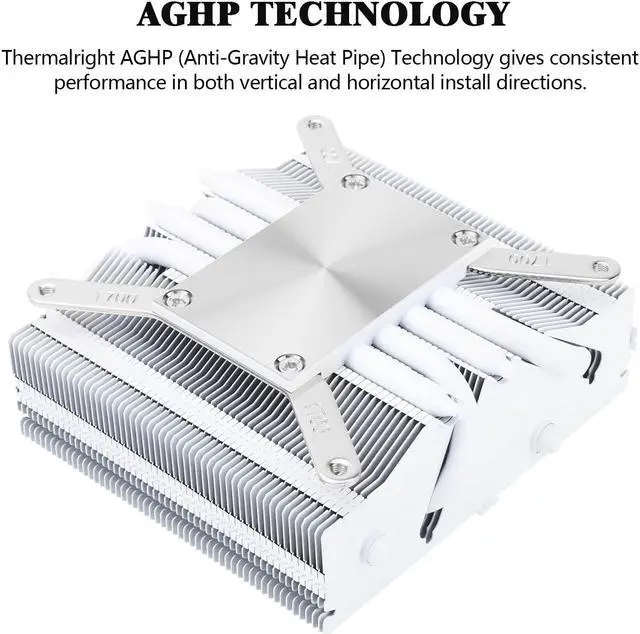 Alt view image 2 of 7 - AXP90-X53 White Low Profile ITX CPU Air Cooler, 53mm Height, TL-9015W Slim PWM Fan Low Noise 22.4dba, Silent ITX CPU Cooler, 2700RPM,for AM4/AM5/Intel 1150/1151/1155/1156/1200/1700/1851