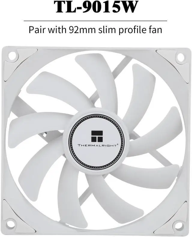 Alt view image 6 of 7 - AXP90-X53 White Low Profile ITX CPU Air Cooler, 53mm Height, TL-9015W Slim PWM Fan Low Noise 22.4dba, Silent ITX CPU Cooler, 2700RPM,for AM4/AM5/Intel 1150/1151/1155/1156/1200/1700/1851
