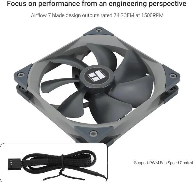 Alt view image 3 of 6 - TL-C14 140mm Fan, Quiet Operation, S-FDB Bearing, PWM Control, 1500RPM, Balance Performance Case Fan