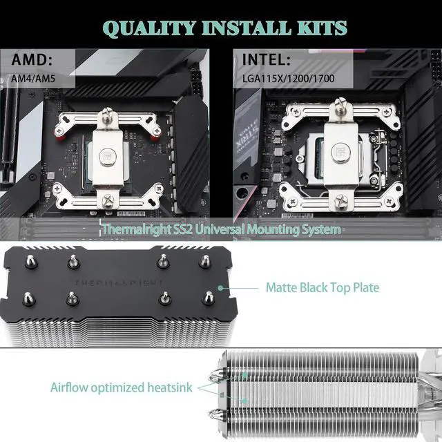 Alt view image 6 of 6 - Assassin X 120R SE V2 CPU Cooler, 4×6mm Heat Pipes, 1550RPM Speed 120mm RGB PWM Quiet Fan CPU Cooler with S-FDB Bearing, for AMD AM4 AM5/Intel 1700/1150/1151/1200/1851
