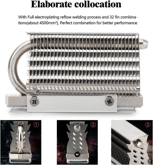 Alt view image 4 of 6 - Thermalright HR-09 2280 SSD Heatsink, with Thermal Silicone Pad for M.2 SSD Hard Disk, Computer and PC, Contains a Heat Pipe, Double-Sided Heat Sink, Reflow Soldering Process