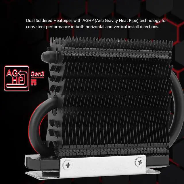 Alt view image 2 of 6 - HR-09 2280 PRO Black 2280 SSD heatsink, Double-Sided Heat Sink, with Thermal Silicone Pad for 2280 SSD PC and Computer,Desktop High Performance SSD Cooler