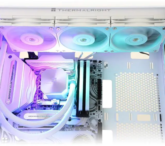 Alt view image 6 of 6 - Thermalrlght Frozen Edge 360 White CPU Liquid Cooler,Efficient PWM Controlled Pump 3300RPM,120mm PWM Fan,Water Cooling Computer Parts,for AMD AM4/AM5,Intel 1150/1151/1200/2011/1700,Computer AIO Cooler