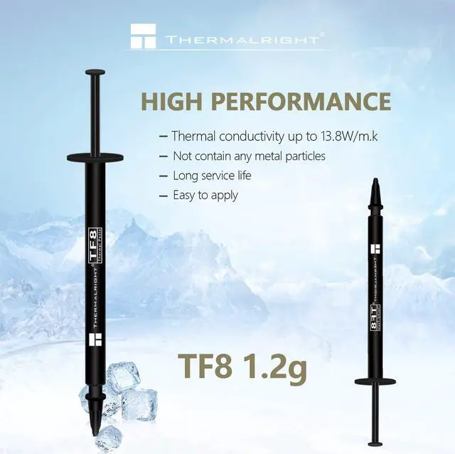Alt view image 2 of 6 - TF8 1.2g Thermal Grease,The High Performance Thermal Paste for Cooling All Processors, Heat Sink Paste High Durability 13.8W/m.k Graphics Cards and Heat Sinks in Computers and Consoles