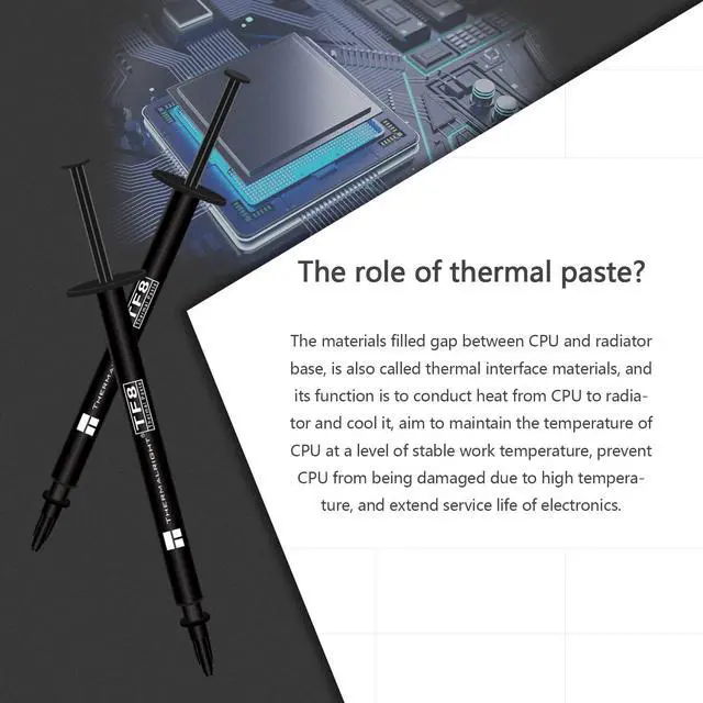 Alt view image 3 of 6 - TF8 1.2g Thermal Grease,The High Performance Thermal Paste for Cooling All Processors, Heat Sink Paste High Durability 13.8W/m.k Graphics Cards and Heat Sinks in Computers and Consoles